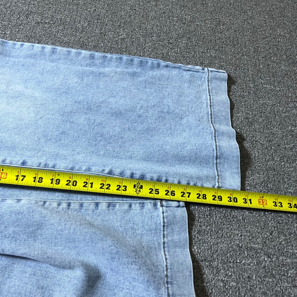 LC Lauren Conrad Wide Leg Jeans 16 Light Wash Patch Pocket High Rise Denim - Picture 7 of 9